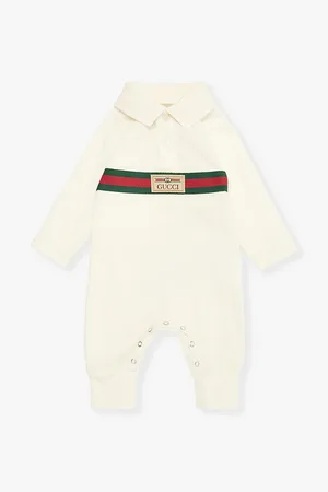 Gucci Branded Long-sleeved Stretch-cotton Onesie 0-9 Months