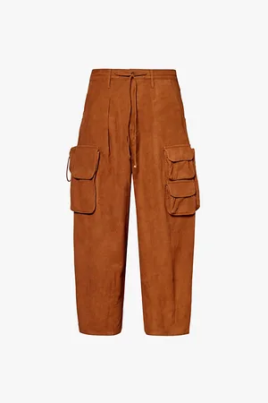 Story Mfg Forager Patch-pocket Wide-leg Mid-rise Organic-cotton Trousers