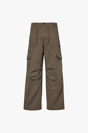 Acne Studios Patsony Patch-pocket Wide-leg Mid-rise Cotton-blend Cargo Trousers