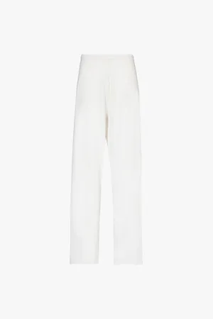 EXTREME CASHMERE Drawstring-waist Wide-leg Cotton and Cashmere Trousers