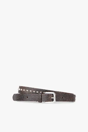 The Kooples Spike Thin Leather Belt