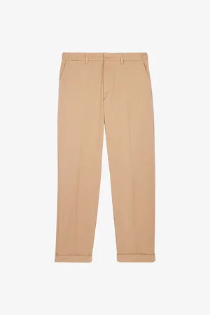 The Kooples Pressed-crease Straight-leg Cotton Trousers