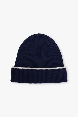 ELEVENTY Contrast-trim Cashmere Beanie Hat