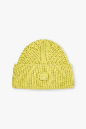 Acne Studios Logo-embroidered Ribbed Wool Beanie Hat