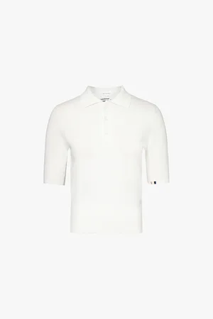 EXTREME CASHMERE Short-sleeved Knitted Cotton and Cashmere Polo Shirt