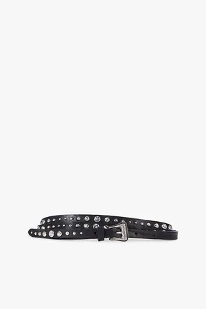 The Kooples Studded Thin Double-wrap Leather Belt