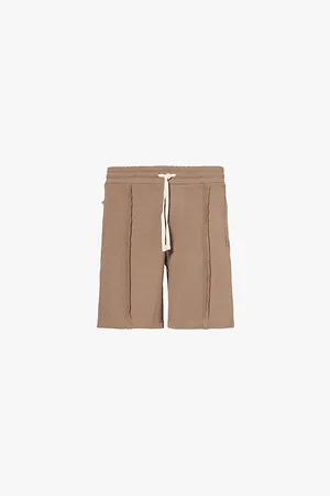 The Couture Club Brand-print Raw-seam Cotton-jersey Shorts