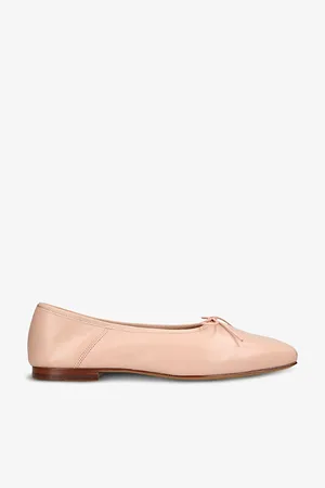 Mansur Gavriel Square-toe Bow-embellished Leather Pumps