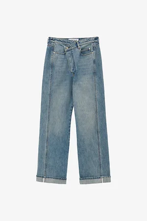 Loewe Faded-wash Crossover-waist Straight-leg Jeans