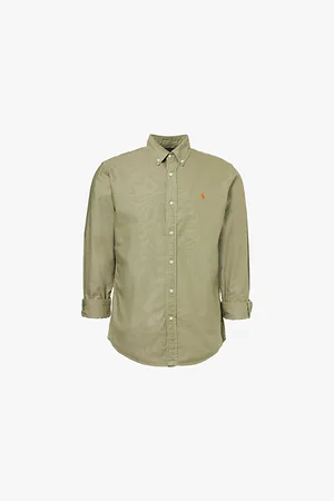 Ralph Lauren Logo-embroidered Long-sleeved Cotton-piqué Shirt