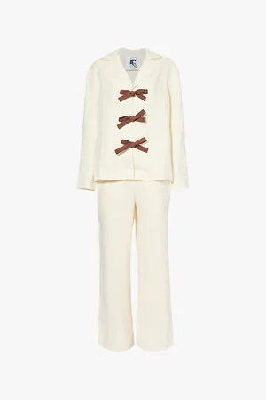 Sleeper Bow-embellished Relaxed-fit Linen Set