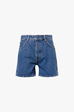 ANINE BING Dalton High-rise Organic Cotton-blend Denim Shorts