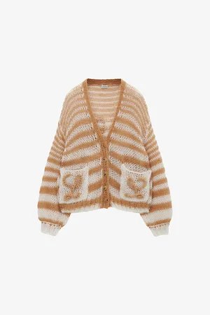 Loewe Anagram Striped Knitted Cardigan