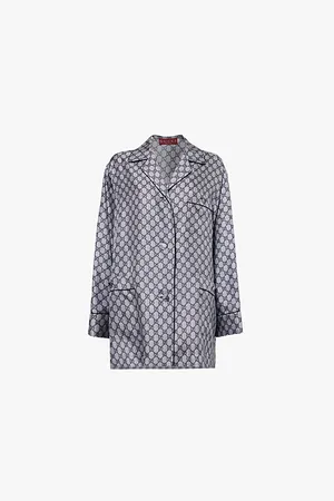 Gucci Gg Supreme Oversized-fit Silk Shirt
