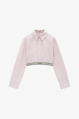 Loewe Cropped Long-sleeve Cotton-poplin Shirt