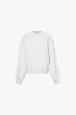 Alexander Wang Brand-print Relaxed-fit Cotton-jersey Sweatshirt