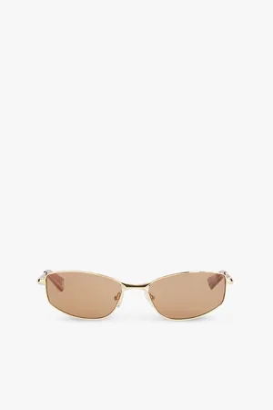 Le Specs Star Beam Oval-frame Metal Sunglasses