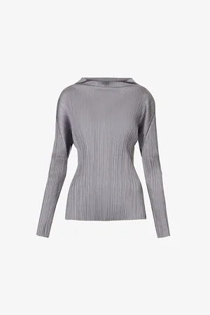 PLEATS PLEASE ISSEY MIYAKE Pleated High-neck Knitted Top