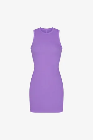 SKIMS Ribbed Sleeveless Stretch-cotton Mini Dress