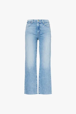 Paige Courtney Raw-hem Straight-leg High-rise Stretch-denim Jeans