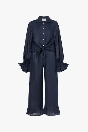 Sleeper Rumba Ruffled-cuff Linen Pyjama Set