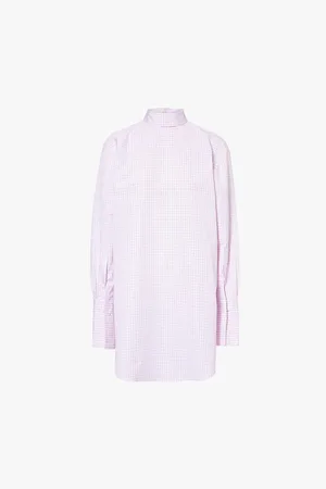 DRIES VAN NOTEN Corso Check-pattern Oversized Cotton-poplin Shirt