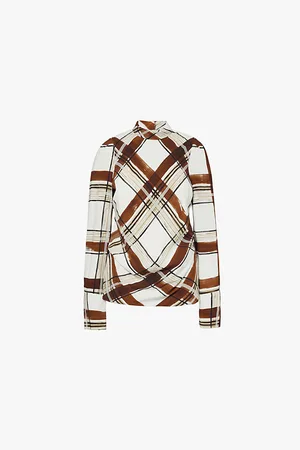 DRIES VAN NOTEN Celvet Checked Woven Blouse