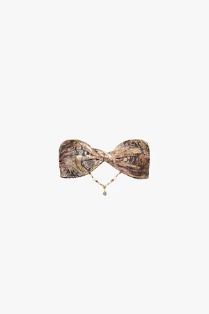 Jaded London Abstract-pattern Metallic Bikini Top