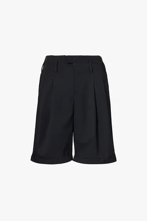 Kenzo School Boy Folded-hem Wool-blend Shorts