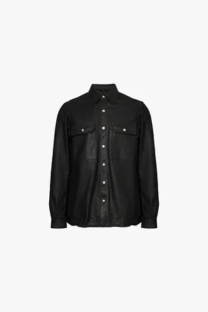 Rick Owens Curved-hem Regular-fit Leather Jacket