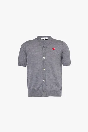 Comme des Garçons Logo-patch Short-sleeve Wool Polo Shirt
