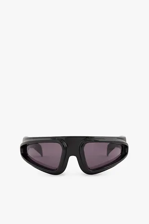 Rick Owens Shiny Ryder Wrap-around Acetate Sunglasses