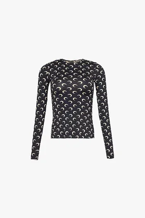 Marine Serre Moon-print Slim-fit Recycled Stretch-jersey Top