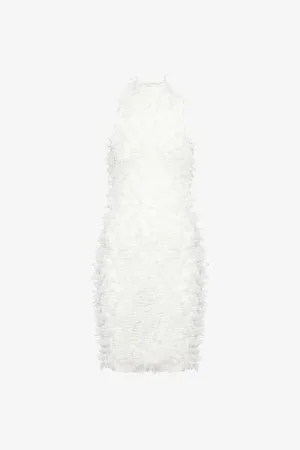 Amy Lynn Esta High-neck Stretch-woven Mini Dress