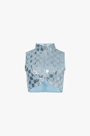 Amy Lynn Paloma Sequin-embellished -blend Gilet