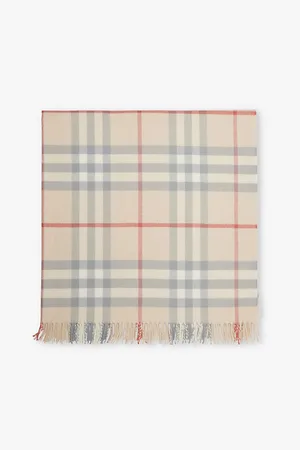 Burberry Checked Brushed-texture Wool Baby Blanket 90cm X