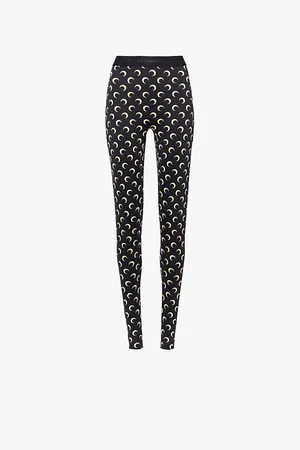 Marine Serre Moon-print Stirrup-cuff Recycled Stretch-jersey Leggings