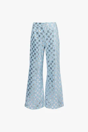 Amy Lynn Paloma Sequin-embellished Flared-leg High-rise -blend Trousers