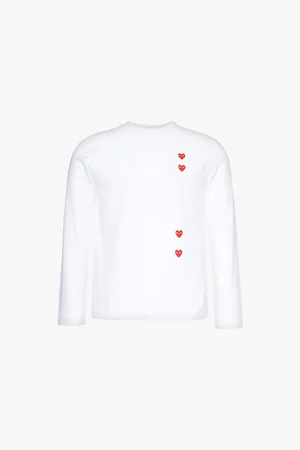 Comme des Garçons Vertical Heart-print Cotton-jersey T-shirt