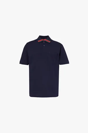 Gucci Striped-collar Regular-fit Stretch-cotton Polo Shirt