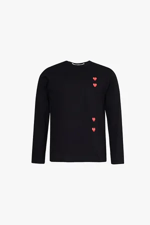 Comme des Garçons Vertical Heart-print Cotton-jersey T-shirt