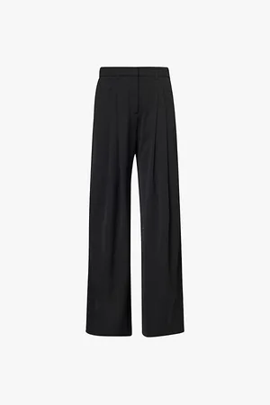 ME AND EM Wide-leg High-rise Wool-blend Twill Trousers