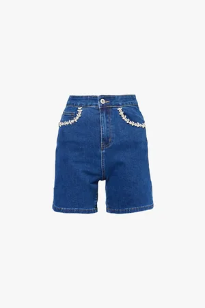 Amy Lynn Raye Rhinestone-embellished Stretch- Blend Shorts