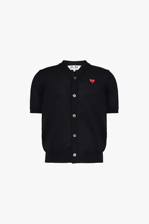 Comme des Garçons Logo-patch Short-sleeve Wool Polo Shirt