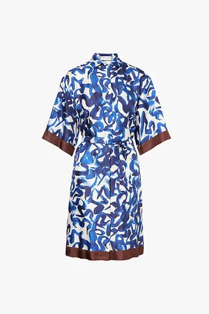 DRIES VAN NOTEN Doralia Abstract-print Silk Midi Dress
