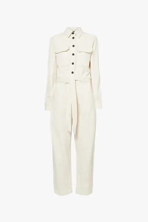 ME AND EM Flap-pocket Relaxed-fit Cotton-twill Jumpsuit