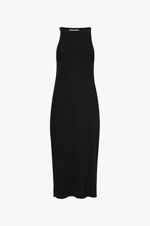 Vince Ribbed Slim-fit Stretch-woven Blend Midi Dress