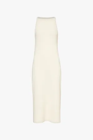 Vince Ribbed Slim-fit Stretch-woven Blend Midi Dress