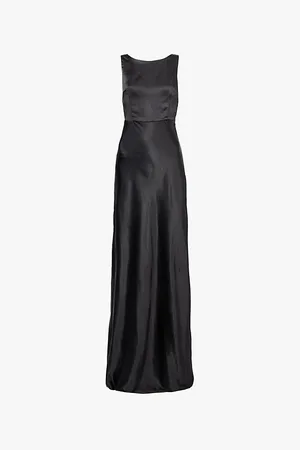 Six Stories Draped-back Slim-fit Woven Maxi Dress