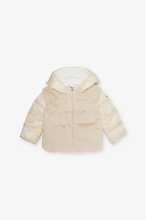 Moncler Natas Faux Fur-panel Hooded Shell-down Jacket 6 Months - 3 Years